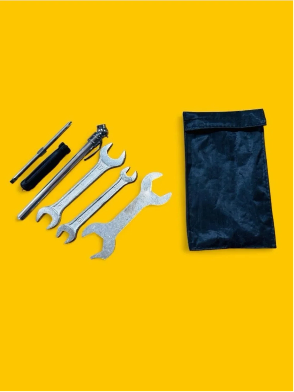 Emergency Roadside Car Tool Kit Tire Gauge Wrenches Screwdriver Pouch 6 Pc NEW